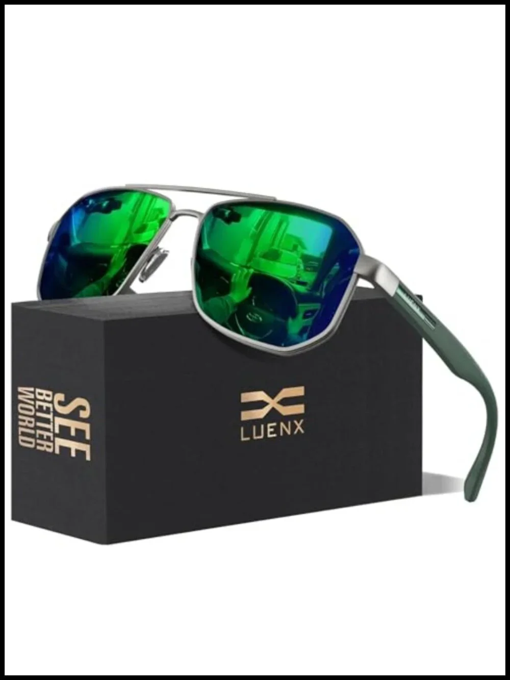Square Aviator Sunglasses Polarized UV400 Protection Driving Outdoor